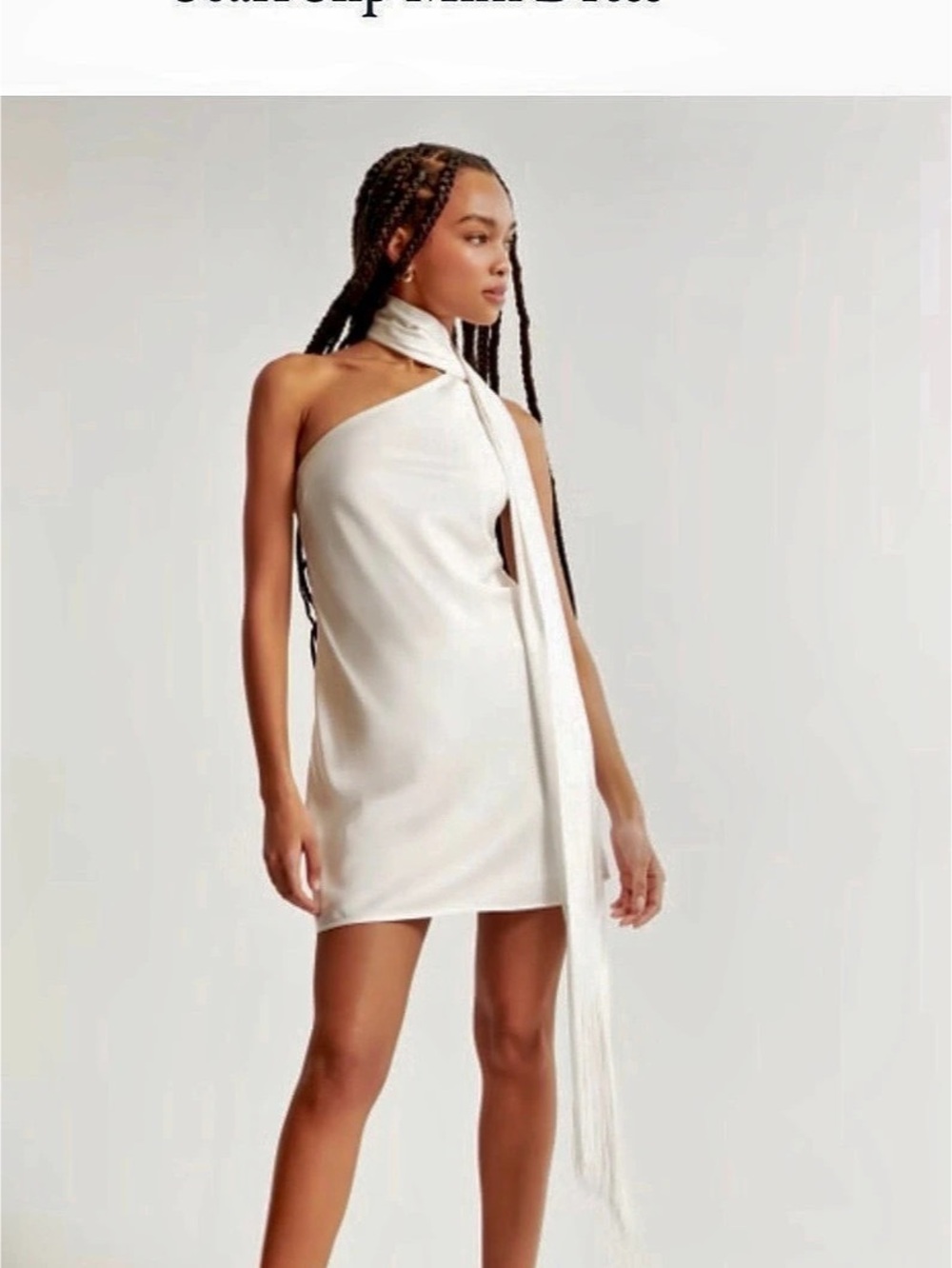 Abercrombie & Fitch Scarf Slip Mini Dress White Small